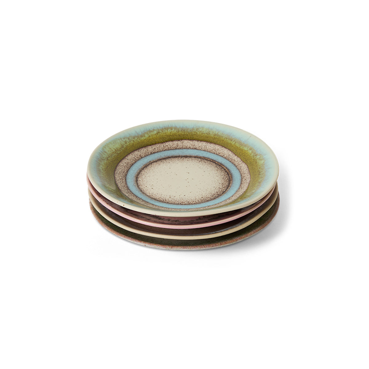 HKLiving 70s Ceramics: Saucers Doodle, Set of 4 KST0198