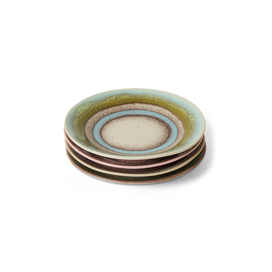 HKLiving 70s Ceramics: Saucers Doodle, Set of 4 KST0198