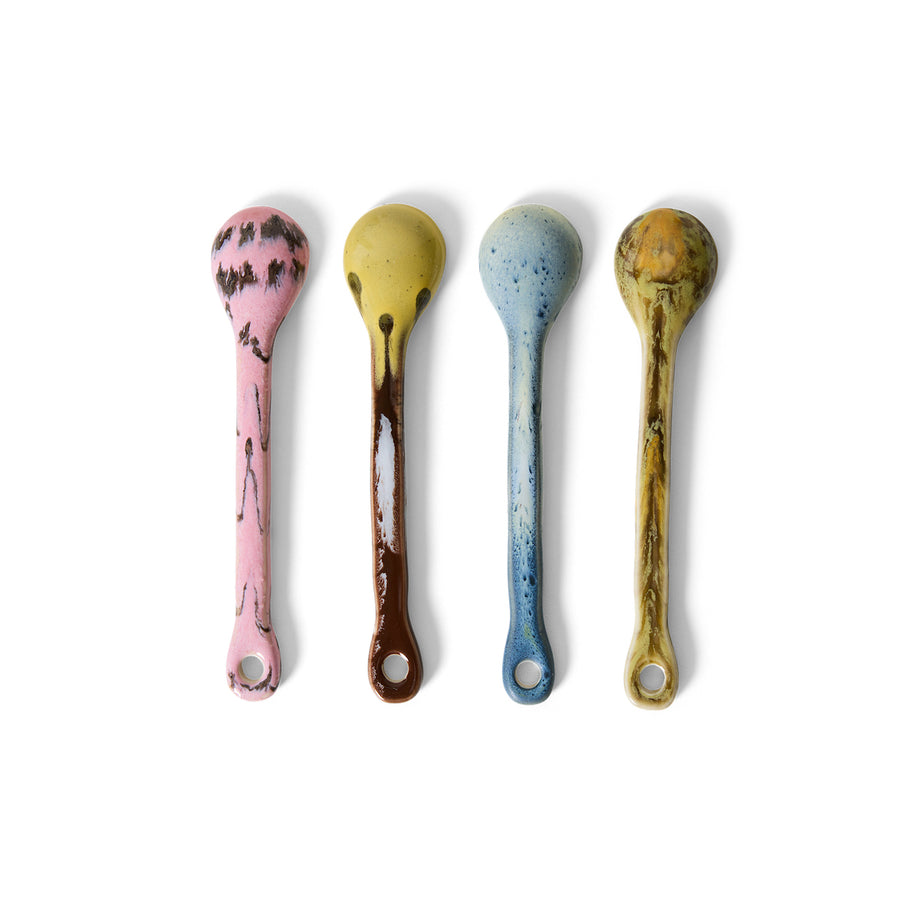 70s Ceramics: Spoons Sketch, M, Set of 4