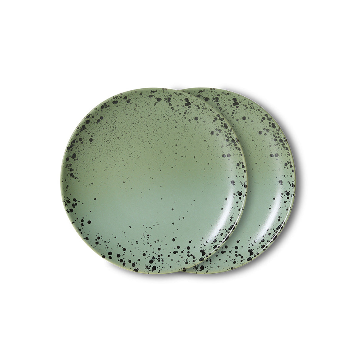 HKLIVING 70's Ceramics Dessert Plate Fleck, Set of 2