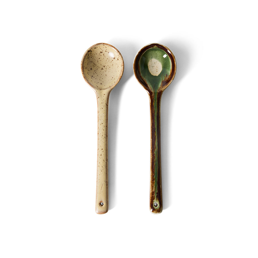 70s Ceramics: Serving Spoons Hills, Set of 2