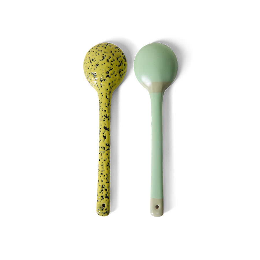 70s Ceramics: Serving Spoons Mines, Set of 2