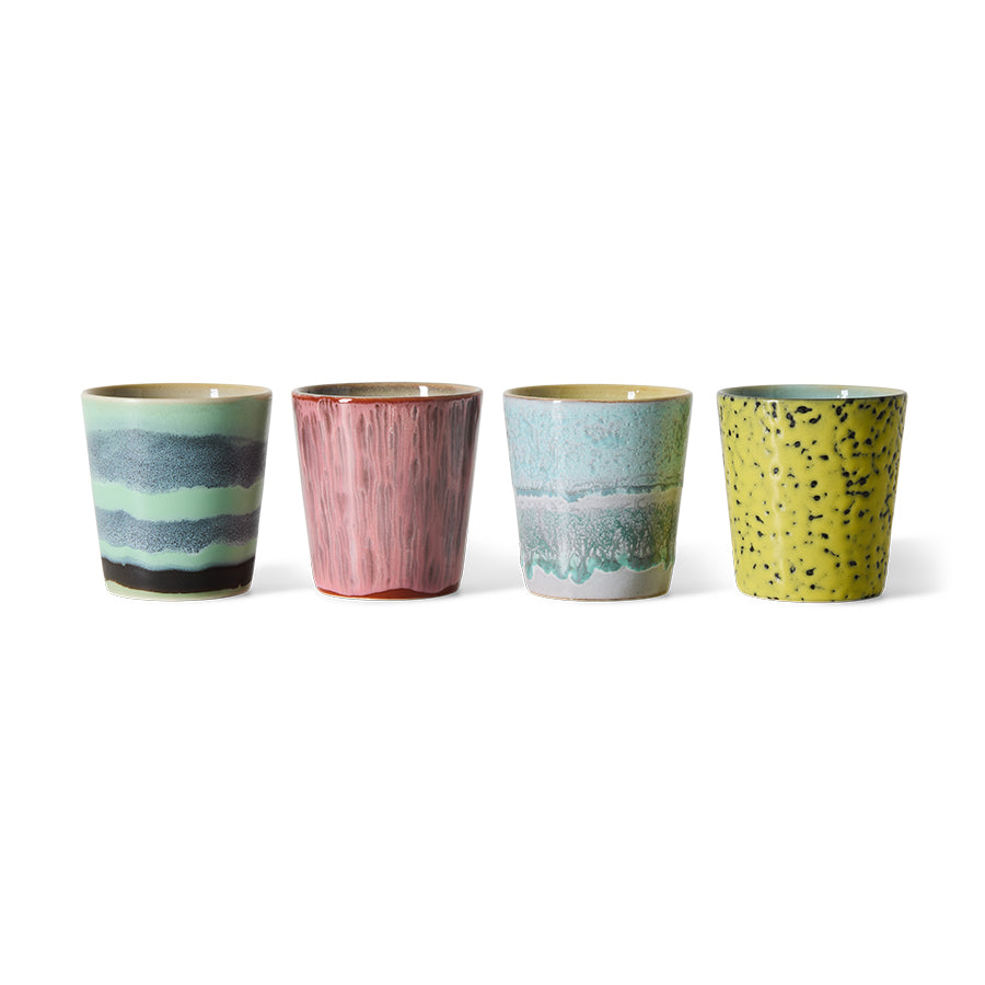 70s Ceramics: Coffee Mugs Artistic, Set of 4