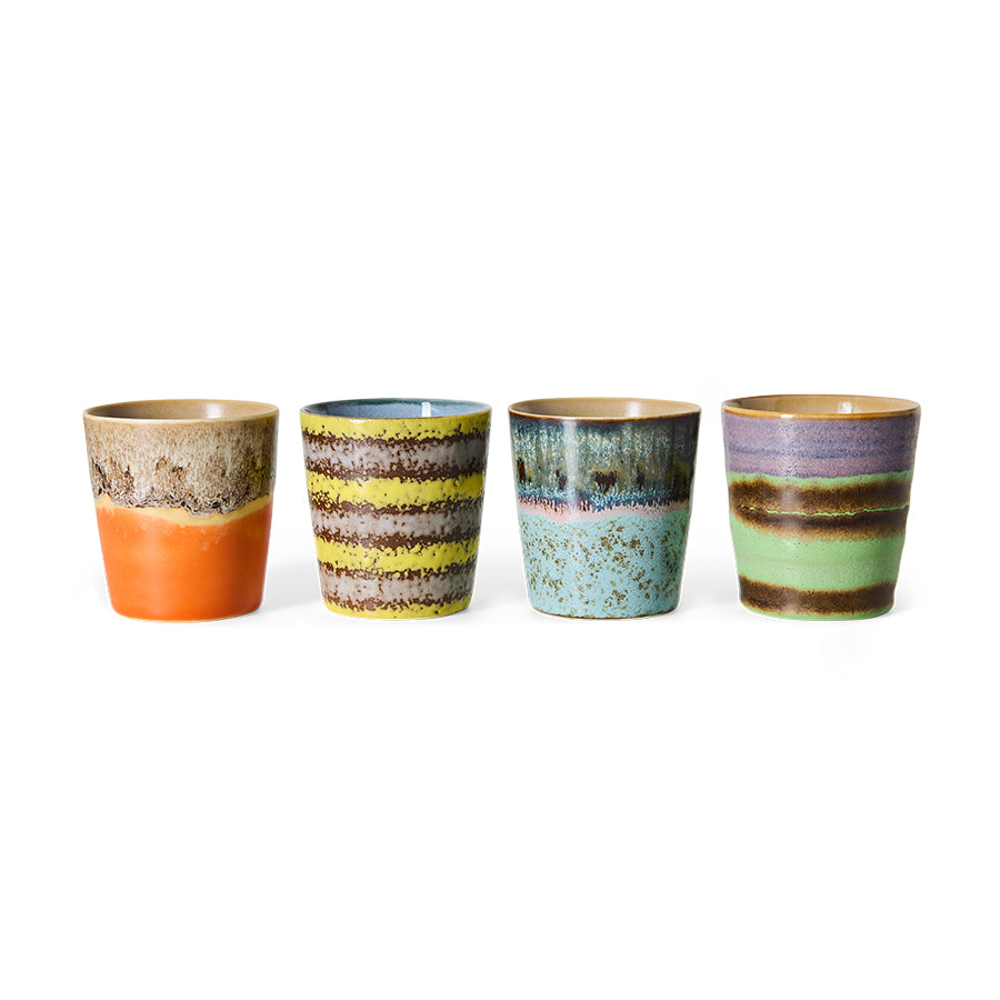 Pre-order 70s Ceramics: Coffee Mugs Funky, Set of 4