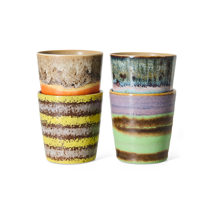 Pre-order 70s Ceramics: Coffee Mugs Funky, Set of 4