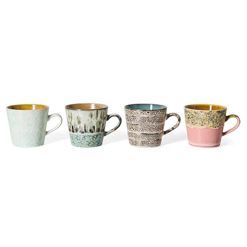 Pre-order 70s Ceramics: Cappuccino Mugs Me-Time, Set of 4