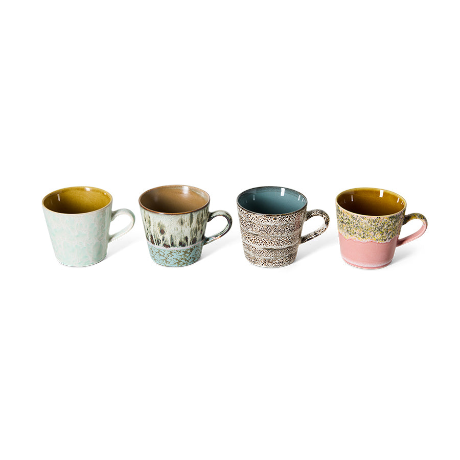 Pre-order 70s Ceramics: Cappuccino Mugs Me-Time, Set of 4
