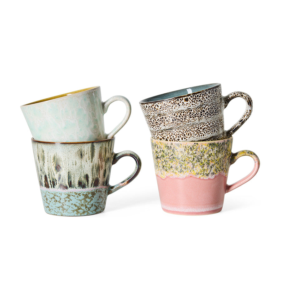 Pre-order 70s Ceramics: Cappuccino Mugs Me-Time, Set of 4