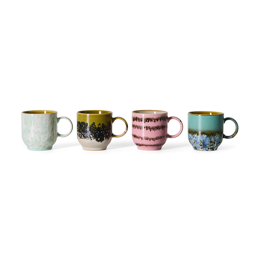 Pre-order 70s Ceramics: Café Cups Calming, Set of 4