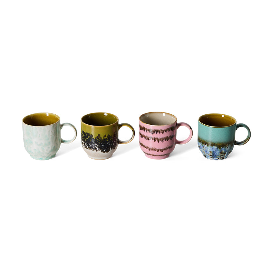 Pre-order 70s Ceramics: Café Cups Calming, Set of 4