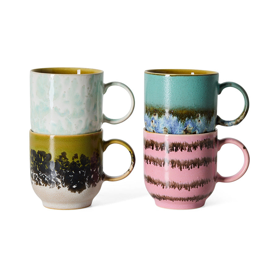Pre-order 70s Ceramics: Café Cups Calming, Set of 4