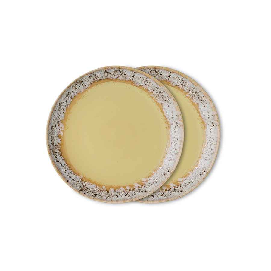 Pre-order 70s Ceramics: Dessert Plates Custard, Set of 2