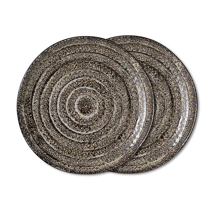70s Ceramics: Dinner Plates Brew, Set of 2