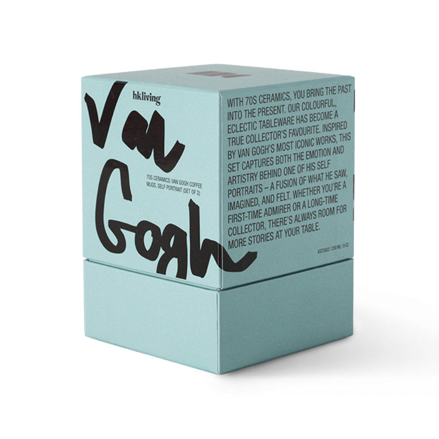 Van Gogh themed product packaging box on a white background