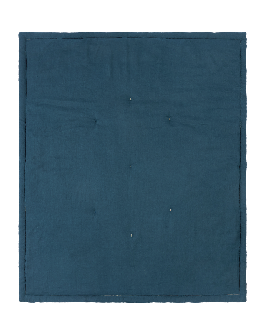 Quilt L1N0 in Washed Linen Deep Blue