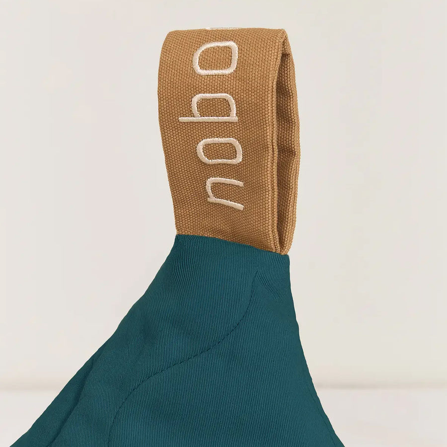 Quilted Bean Bag L1N0 in Washed Organic Cotton Deep Blue