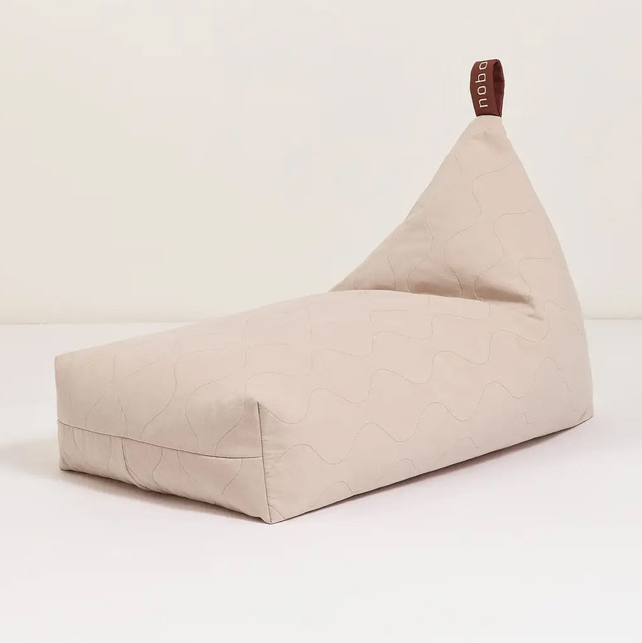 Quilted Bean Bag L1N0 in Washed Organic Cotton Mauve Pink