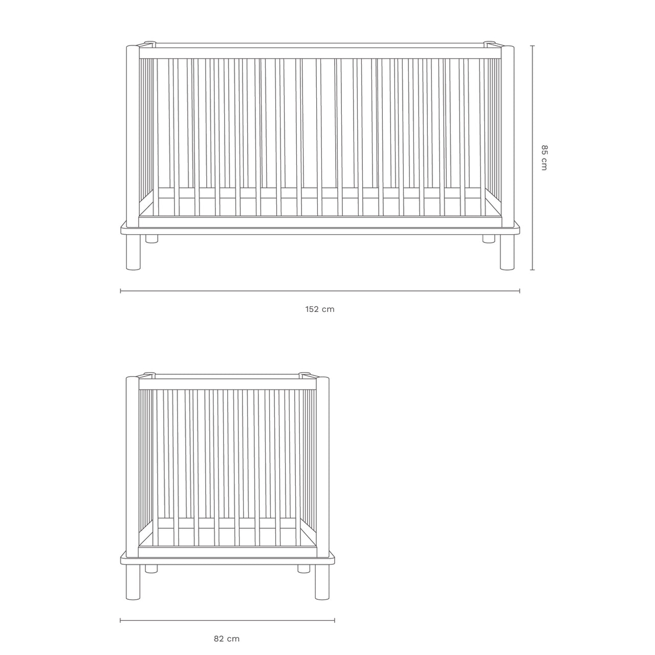 Nobodinoz Latitude Evolving Solid Oak Crib