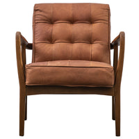 Thumbnail for Mid Century Armchair Brown Leather