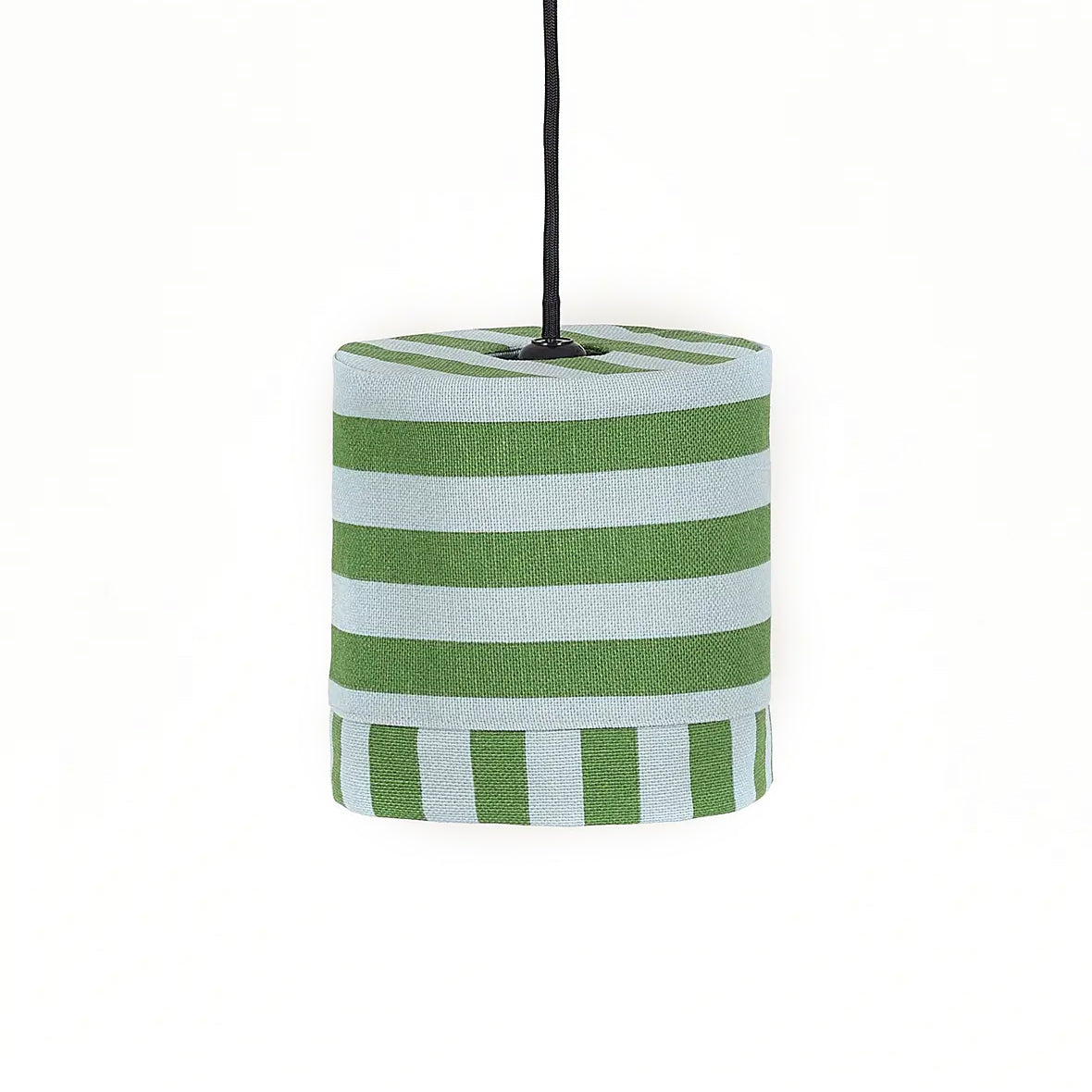 Pendant Lampshade Diam. 20cm Linda - Green Blue Stripes