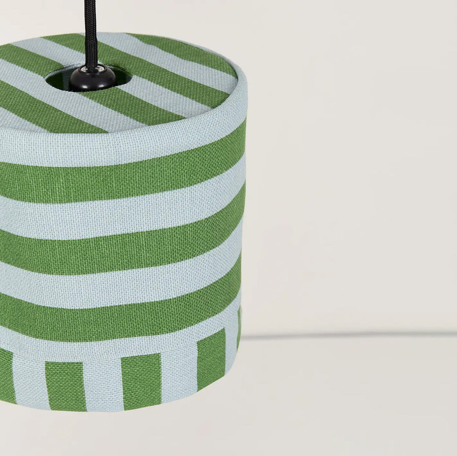 Pendant Lampshade Diam. 20cm Linda - Green Blue Stripes
