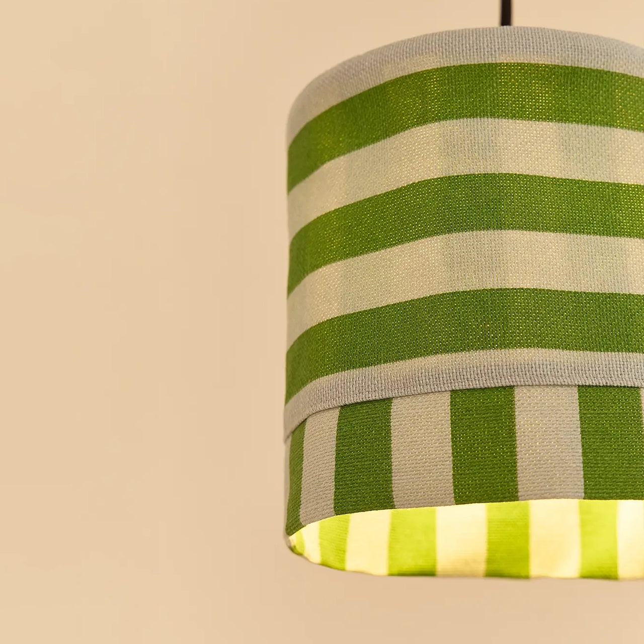 Pendant Lampshade Diam. 20cm Linda - Green Blue Stripes