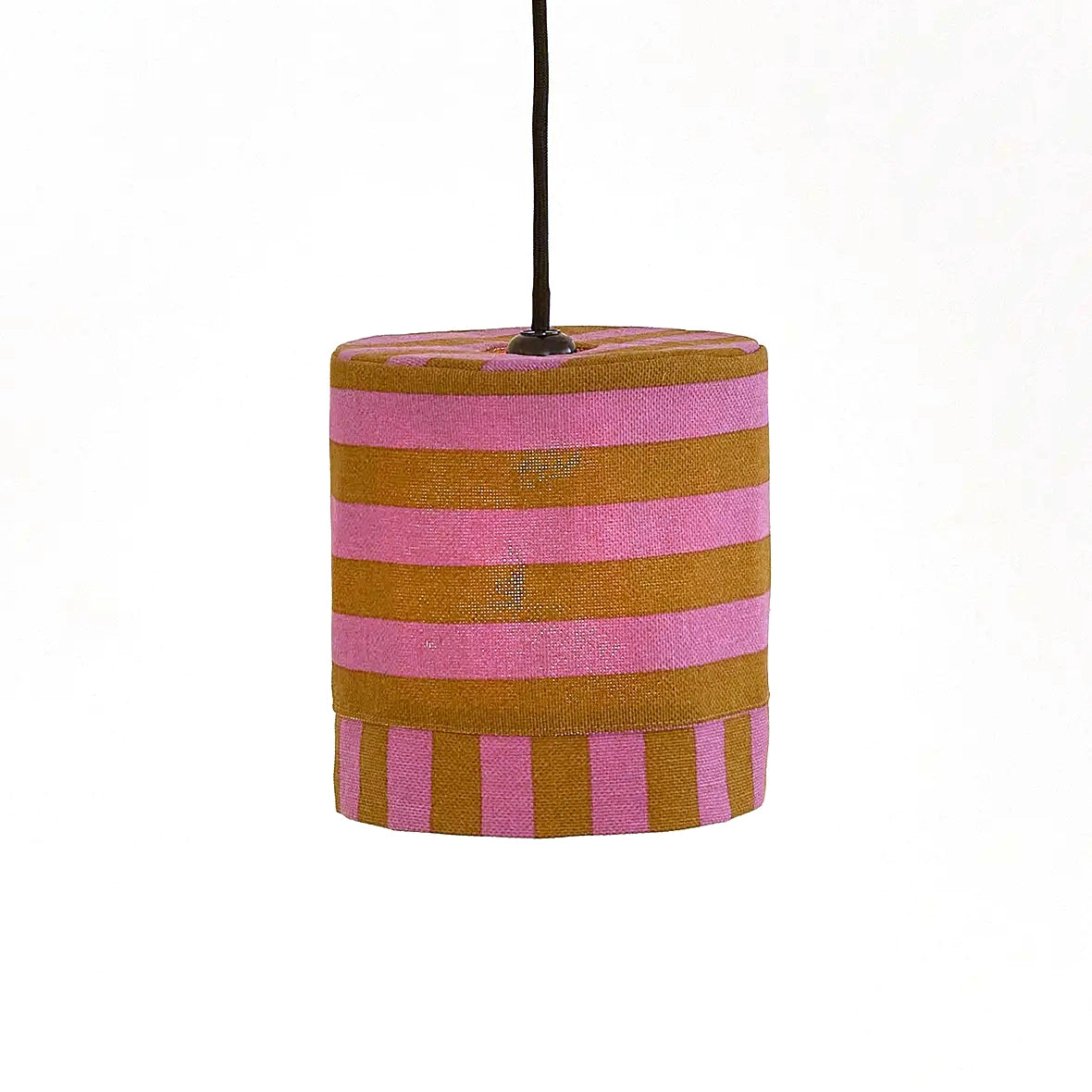 Pendant Lampshade Diam. 20cm Linda - Pink Curry Stripes