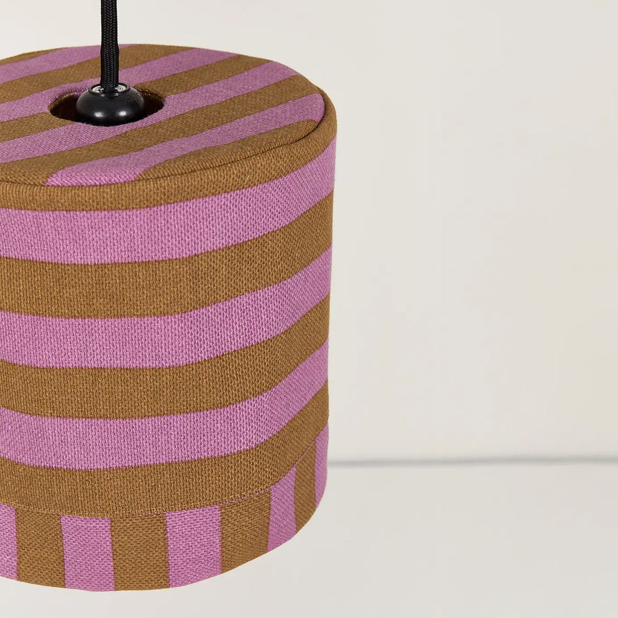 Pendant Lampshade Diam. 20cm Linda - Pink Curry Stripes