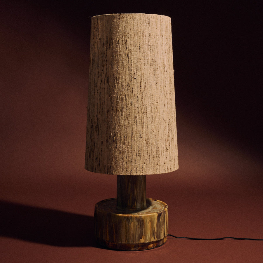 Ceramic Lamp Base Reactive Green