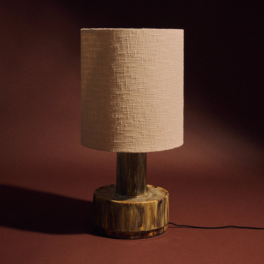 Ceramic Lamp Base Reactive Green