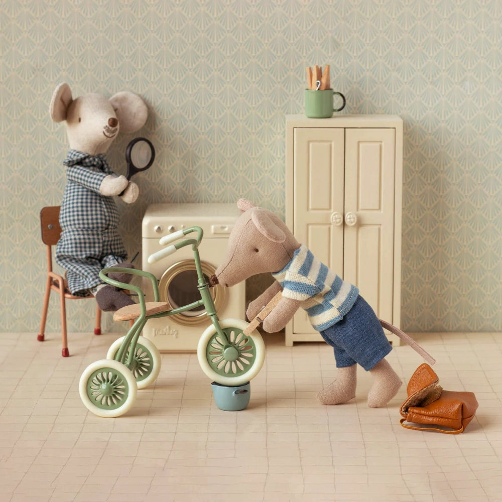 Maileg Utility Bundle with Grandad Mouse and Big Brother Mouse with Tricycle