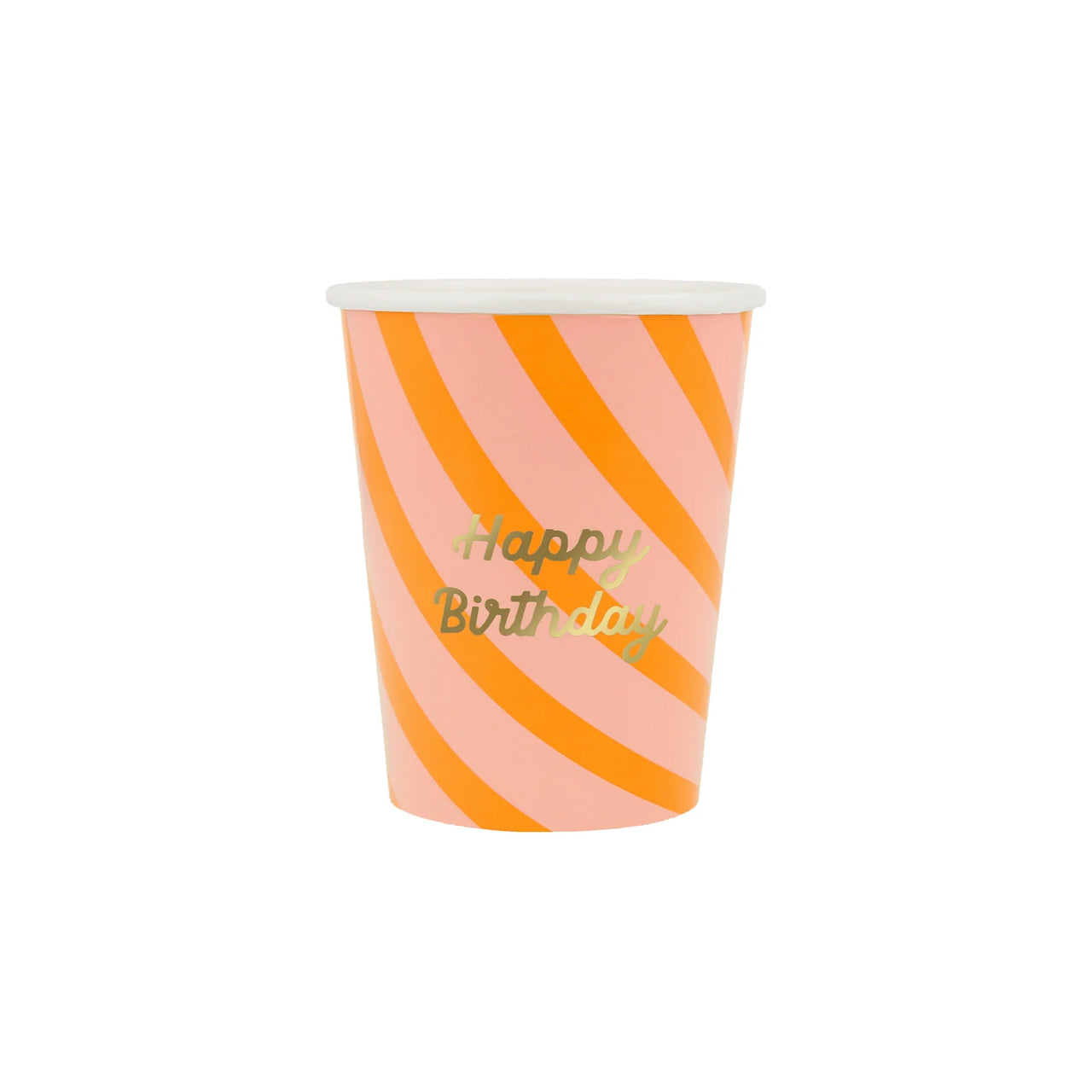 Stripe Happy Birthday Cups