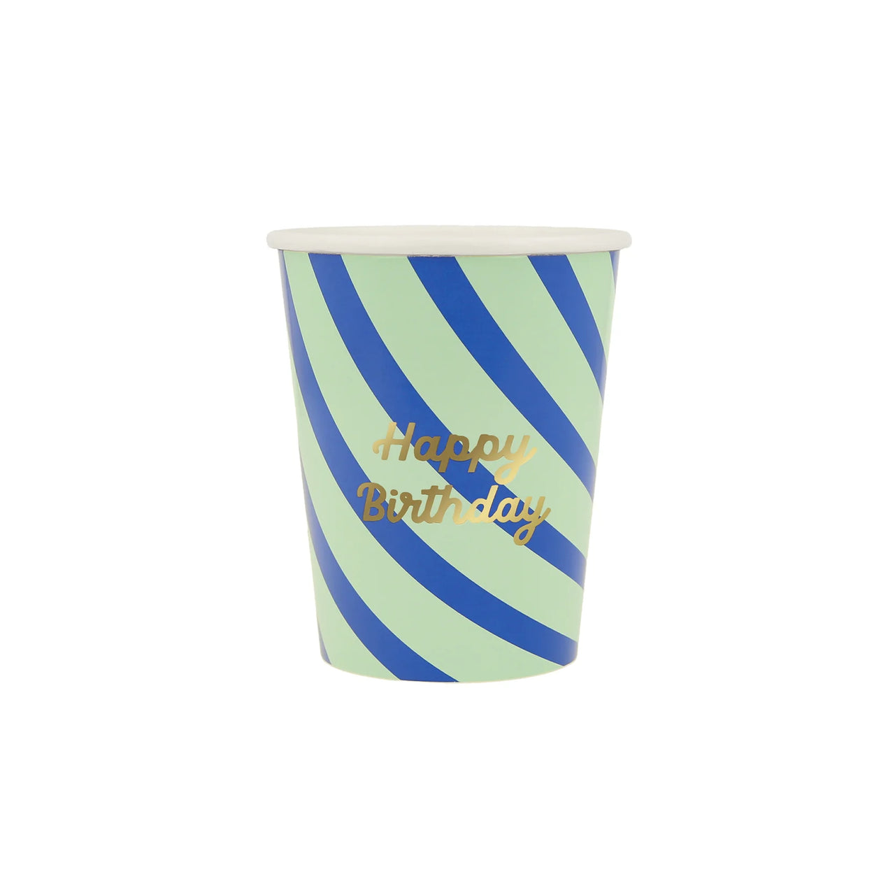 Stripe Happy Birthday Cups