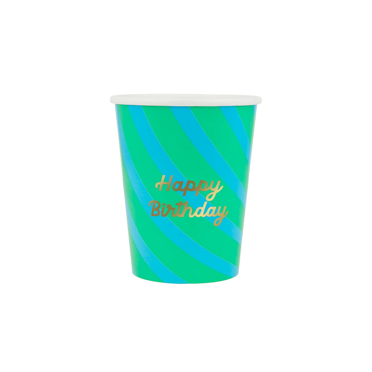 Stripe Happy Birthday Cups