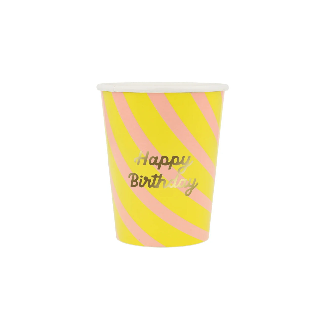 Stripe Happy Birthday Cups