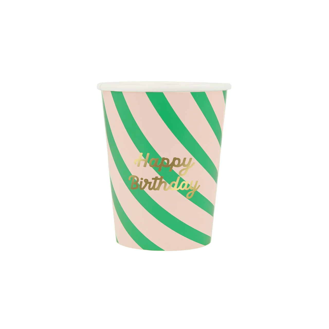 Stripe Happy Birthday Cups