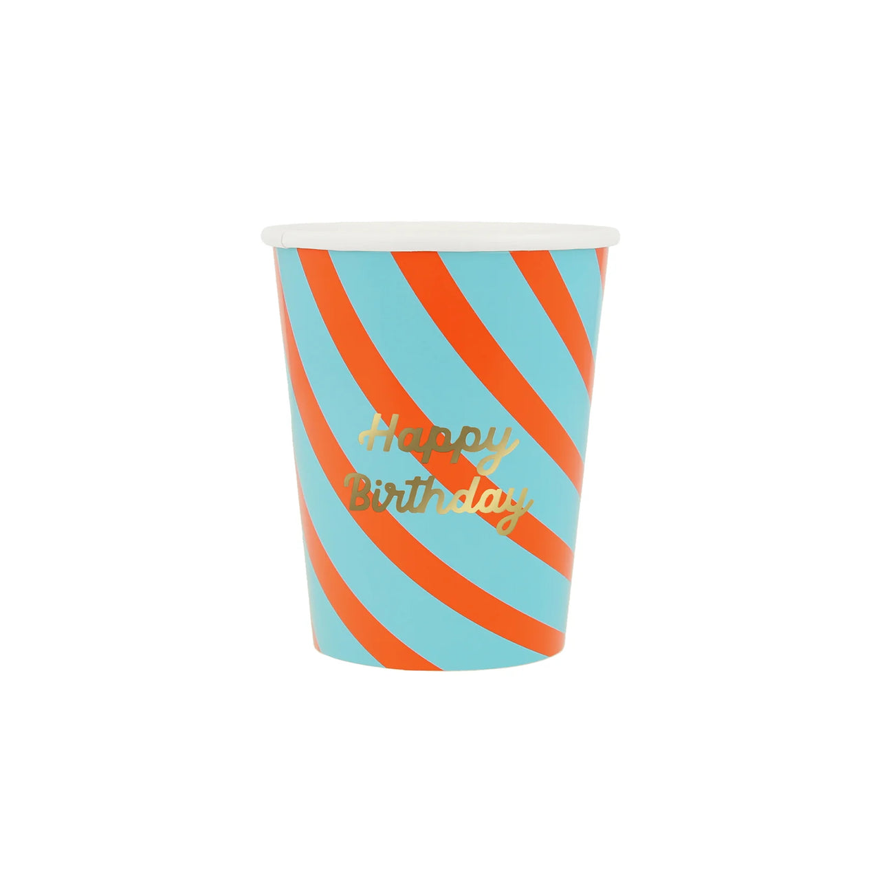 Stripe Happy Birthday Cups