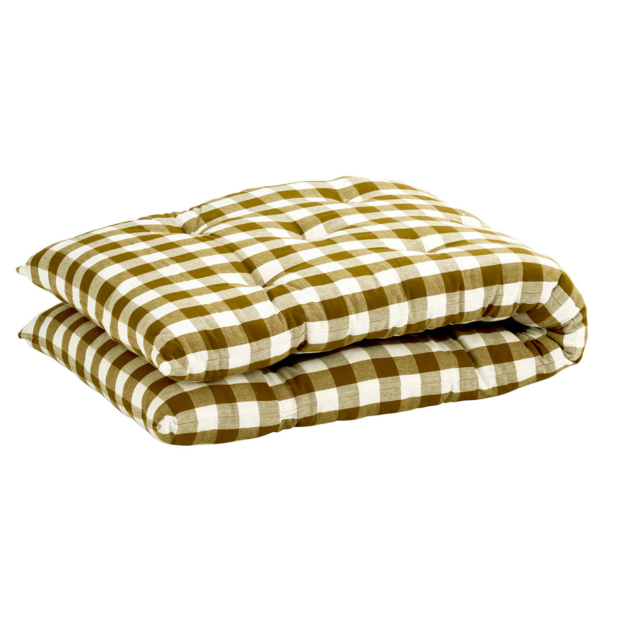 Cotton Mattress - Mustard and White Check