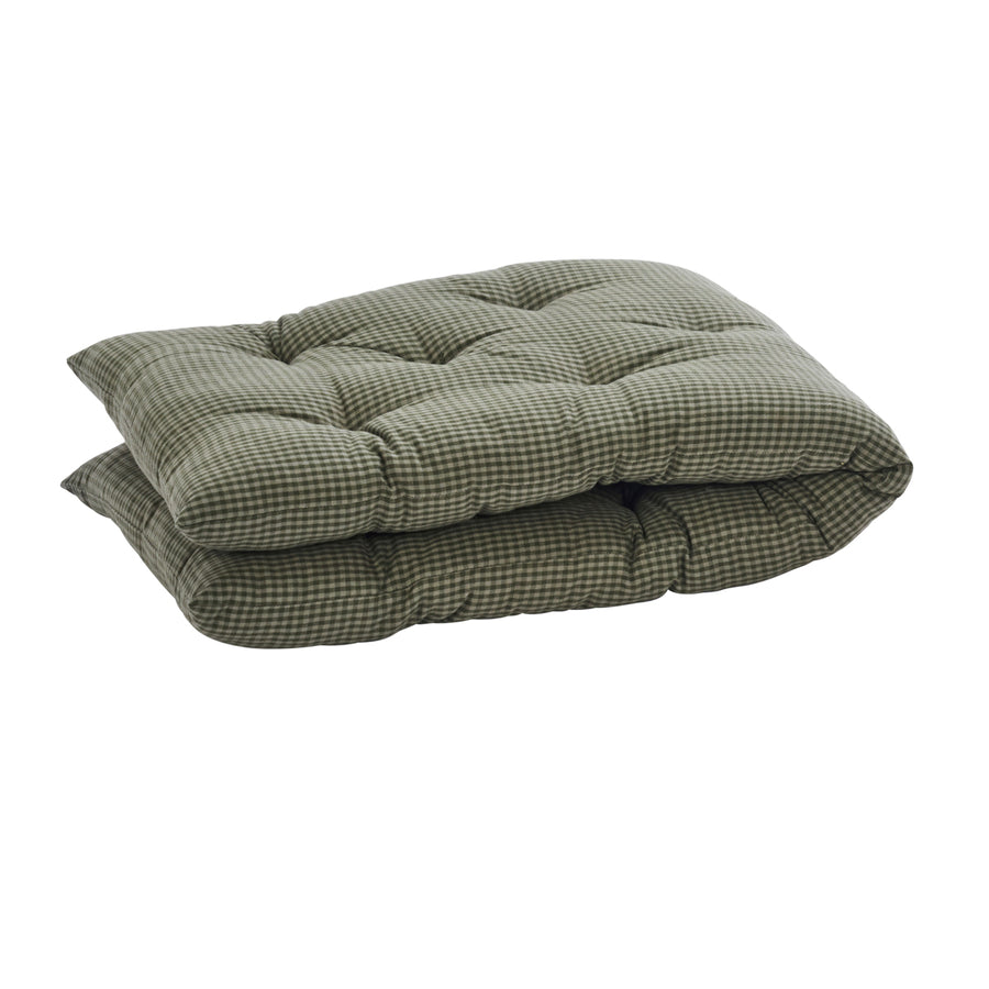 Checked Cotton Mattress -  Dark Green, Laurel Green 45x125 cm