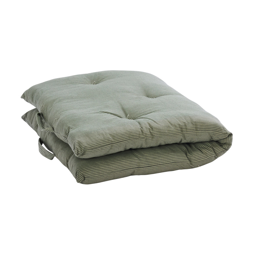 Checked Cotton Mattress -Laurel Green, Black 60x100 cm