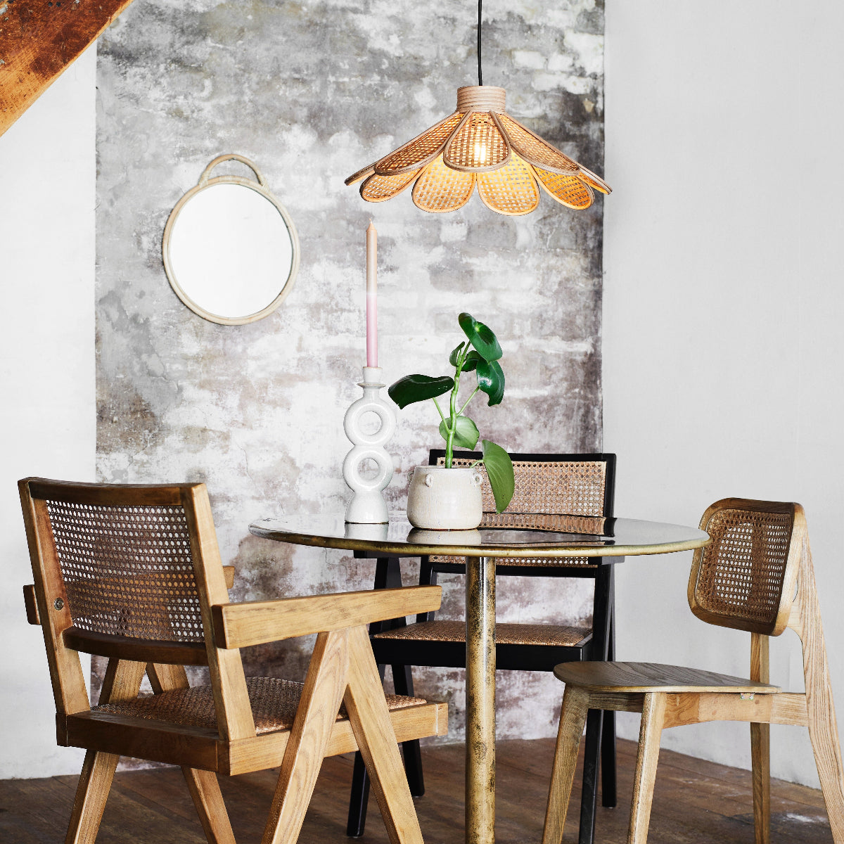 Rattan Flower Ceiling Lamp