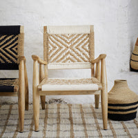 Thumbnail for madam stoltz Wooden Lounge Chair white