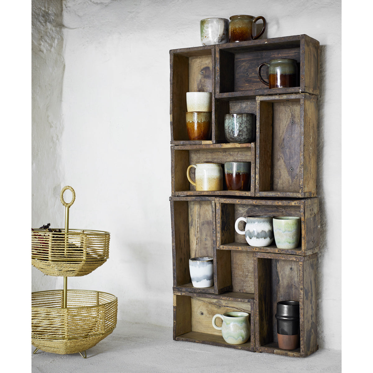 Madam Stoltz Re-Used Wooden Brick Mould Shelf