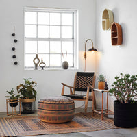 Thumbnail for Madam Stoltz Iron Wall Lamp W/Grass Shade -  20x35x46 cm