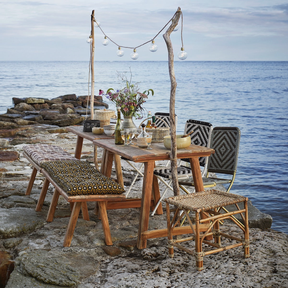 Madam Stoltz Recycled Wooden Bench MF18