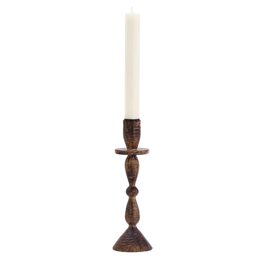Wooden Candler Holder - H:23 cm