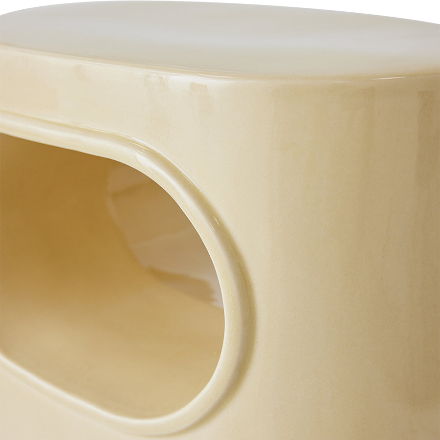 HKLiving Earthenware Space Side Table Cream MTA2881