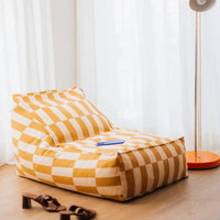 Thumbnail for Pre-order Long Beanbag - Adult Size - Vibes Mustard and Sand Tiles