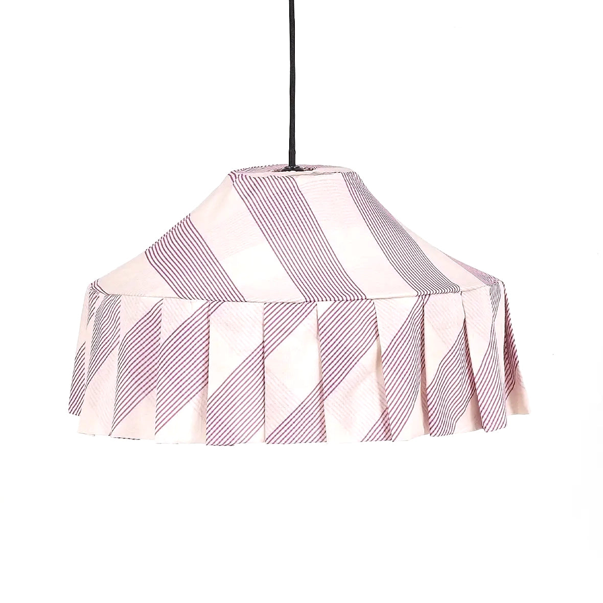 Pendant Lampshade Diam. 50cm Nicole - Lilac Diagonal Stripes