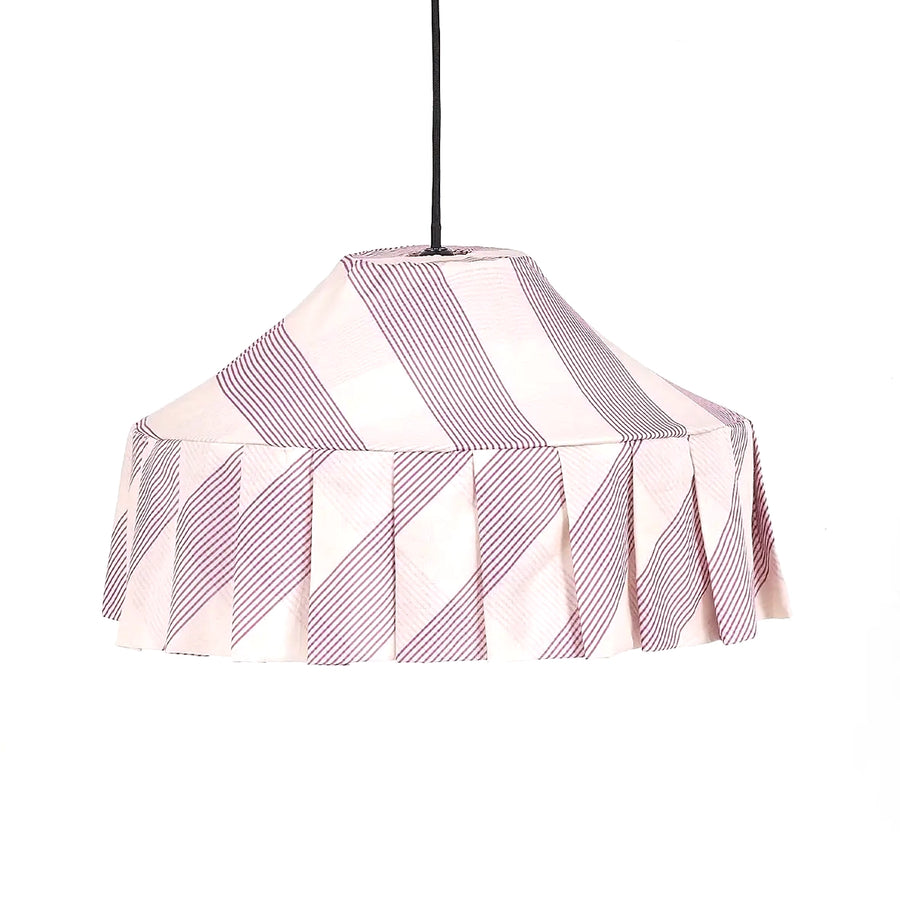 Pendant Lampshade Diam. 50cm Nicole - Lilac Diagonal Stripes